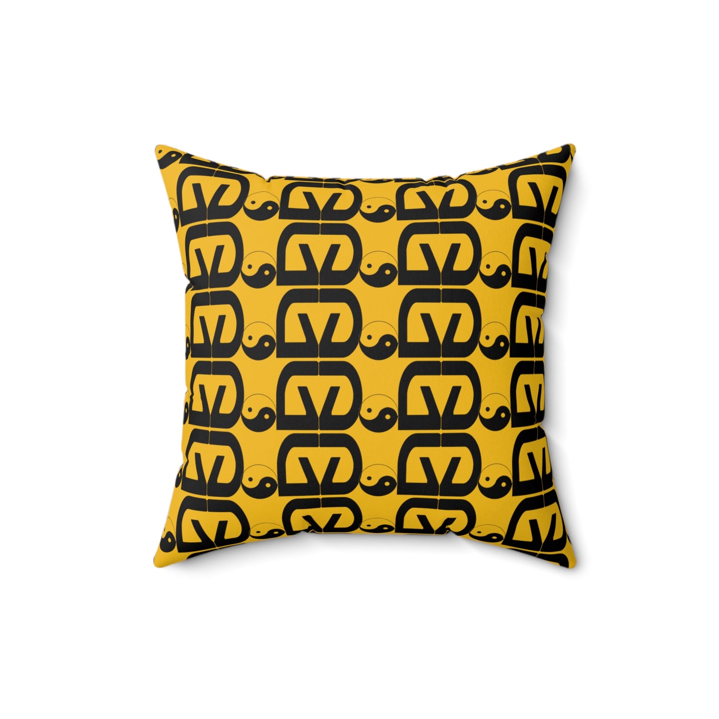 Brick-Yellow Spun Polyester Square Pillow