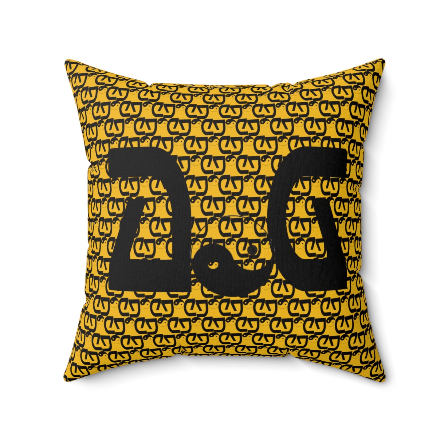 Brick-Yellow Spun Polyester Square Pillow