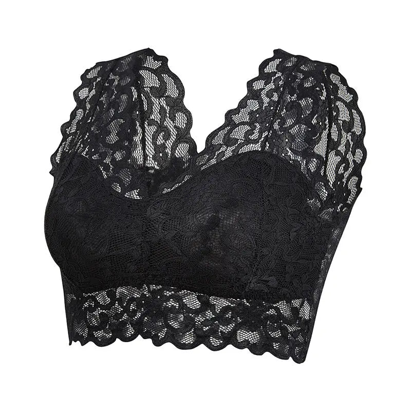 Sexy Lace Sleep Sports Underwear for Women Cozy Wire Free Seamless Vest Bras Girls Student Lingerie Padded Push Up Chest Wrap