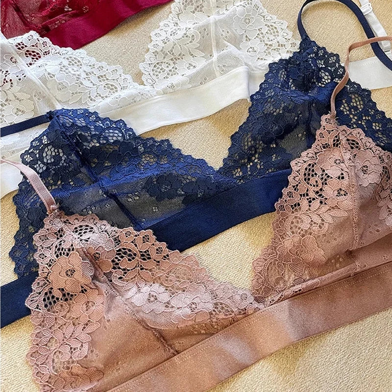 Classic Transparent Bra Lace Sexy Temptation Underwear Women Ultra Thin Push Up Brassiere Wireless Bralette Lingerie