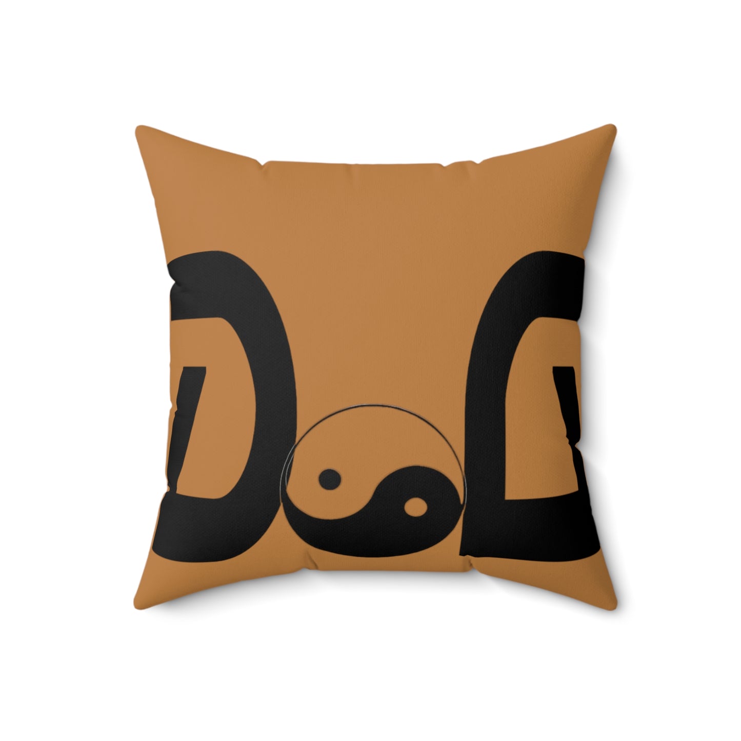 Light Brown Spun Polyester Square Pillow