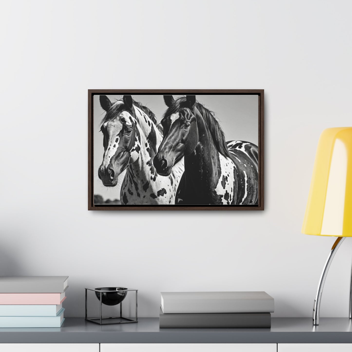 Speckled Stallions Gallery Canvas Wraps, Horizontal Frame