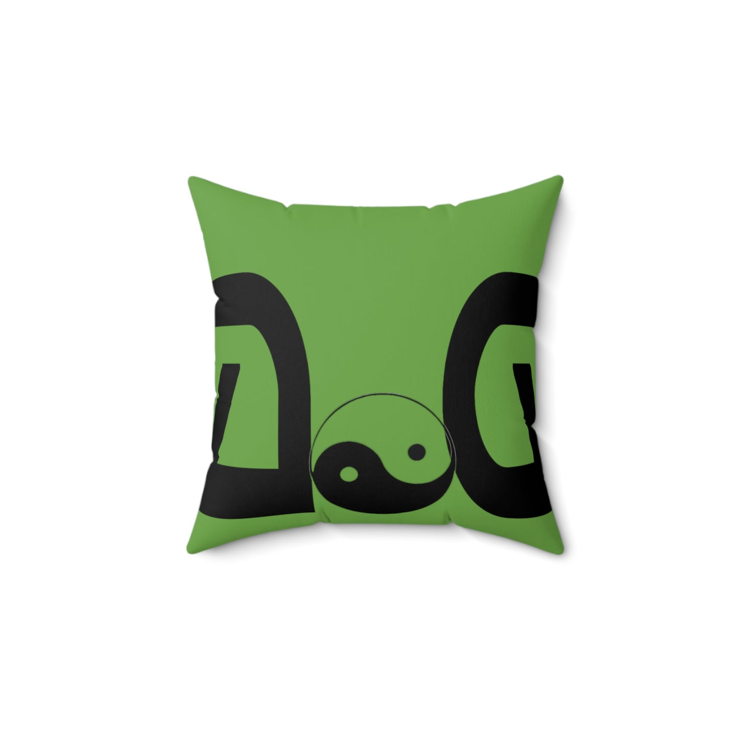 Green Spun Polyester Square Pillow