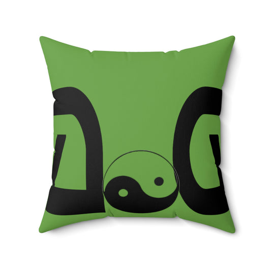 Green Spun Polyester Square Pillow