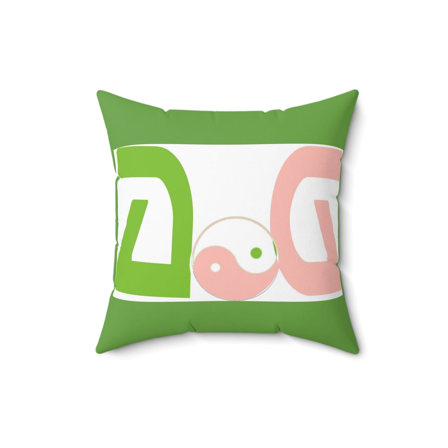 Green Spun Polyester Square Pillow