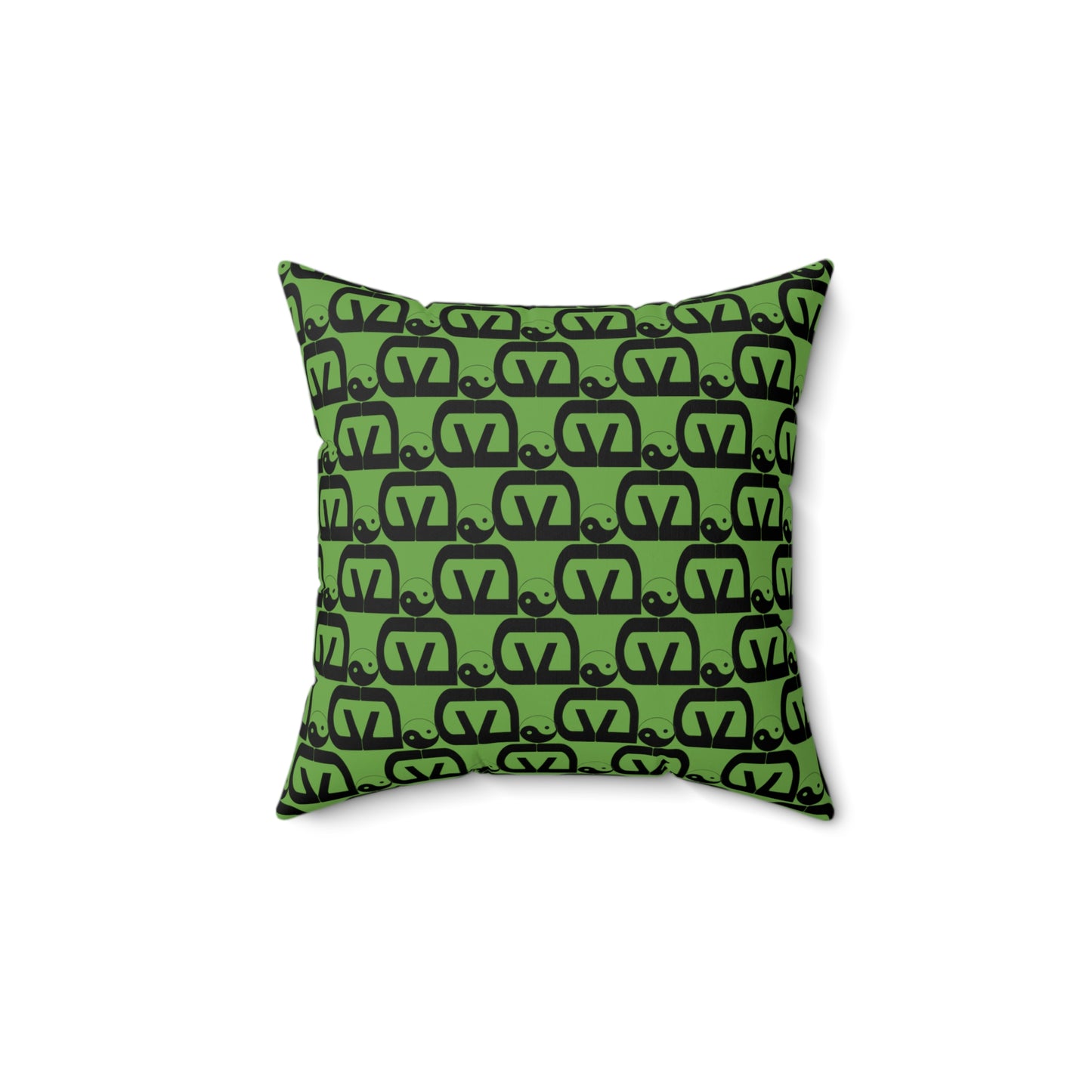 Brick-Green Spun Polyester Square Pillow