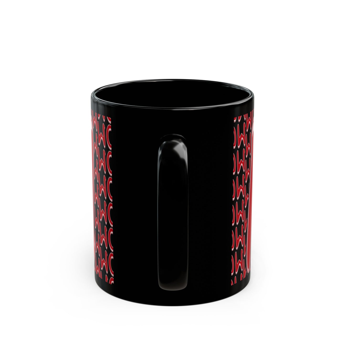 Mom 3D Red on Black Mug (11oz, 15oz)