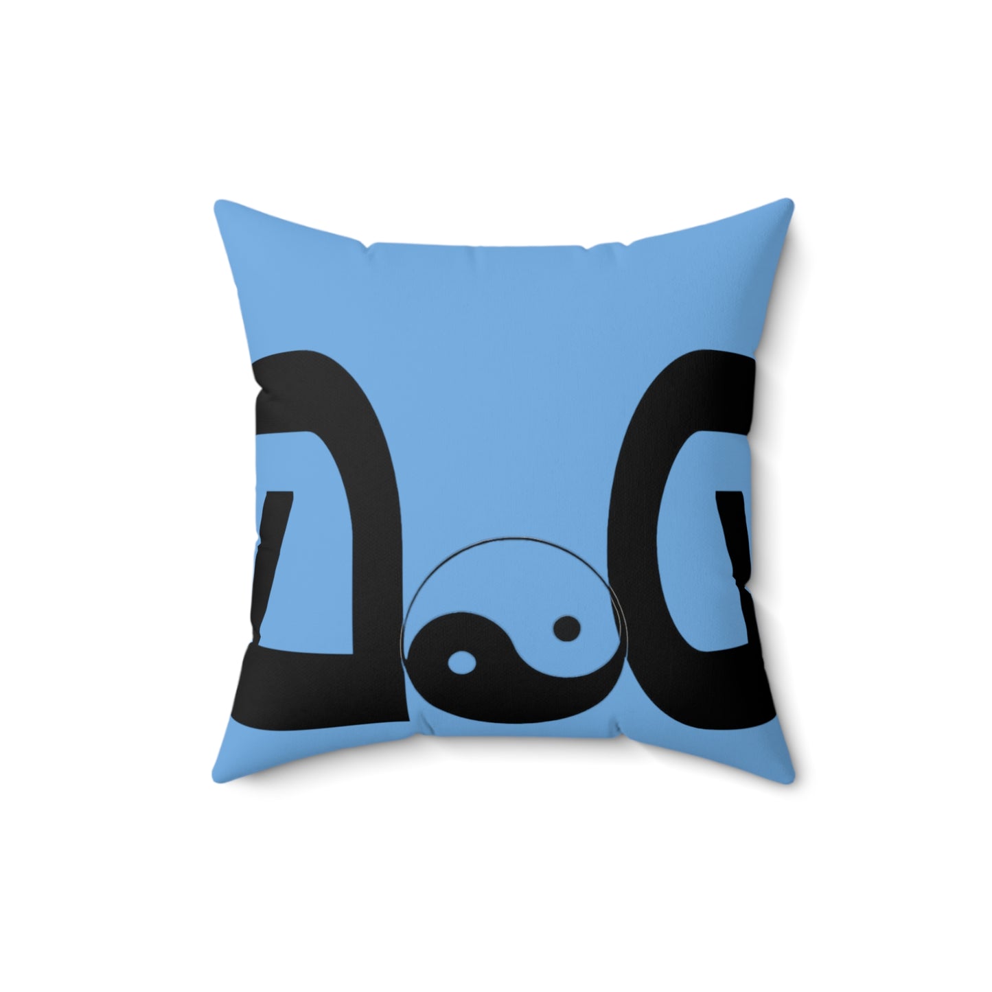 Light Blue Spun Polyester Square Pillow