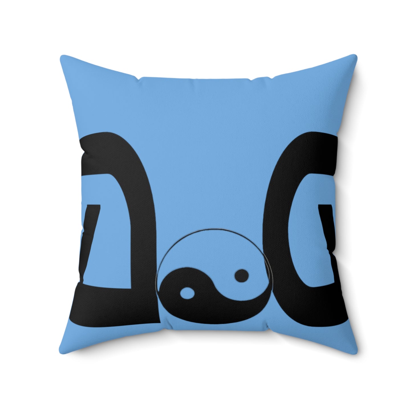 Light Blue Spun Polyester Square Pillow