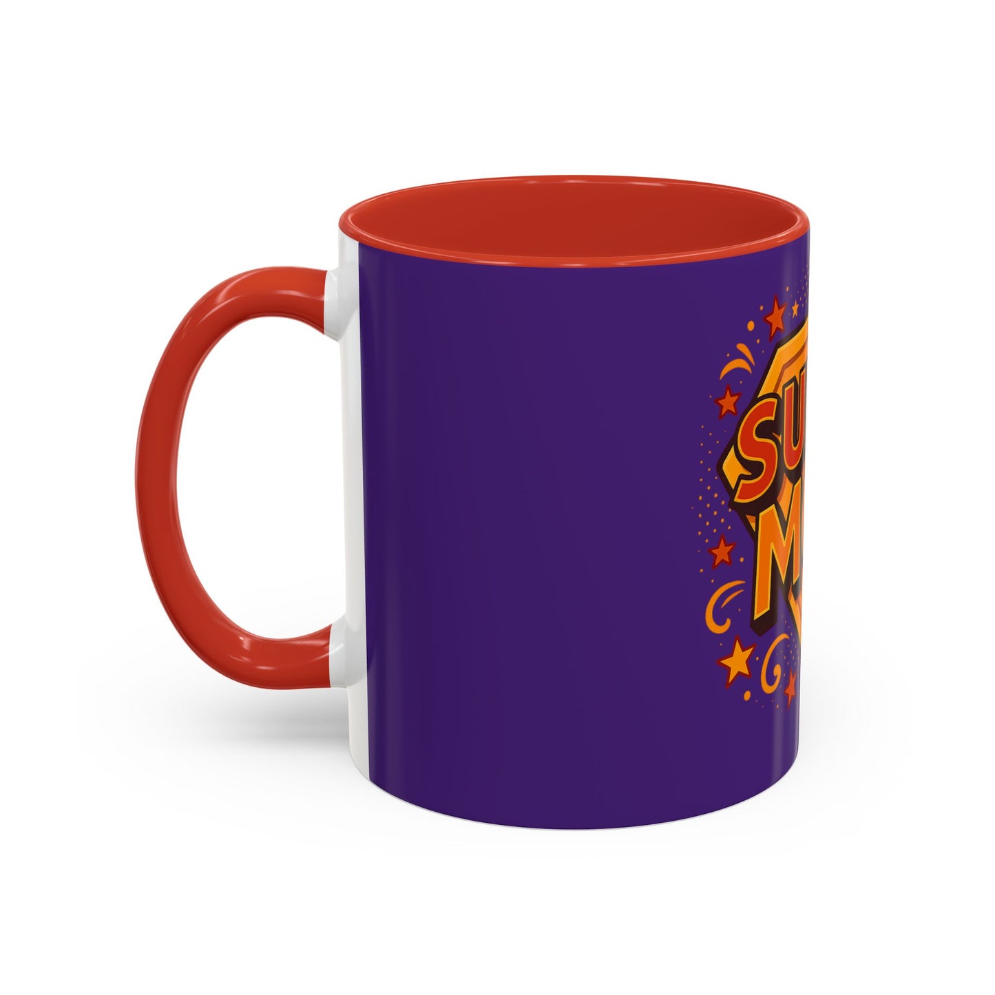 SUPER MOM - Accent Coffee Mug (11, 15oz)