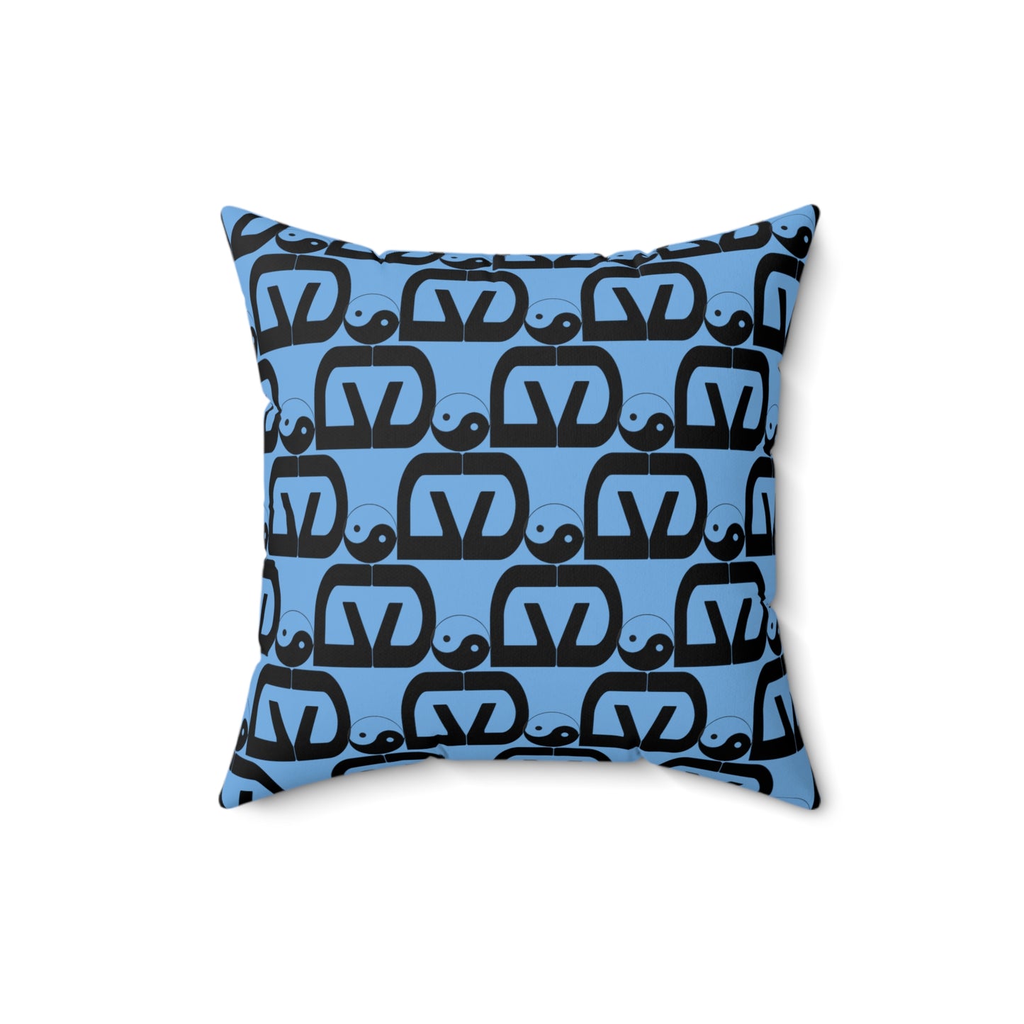 Brick-Light Blue Spun Polyester Square Pillow