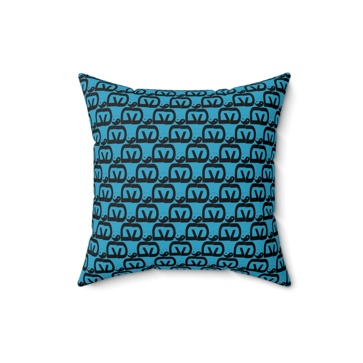 Brick-Torqoise Spun Polyester Square Pillow