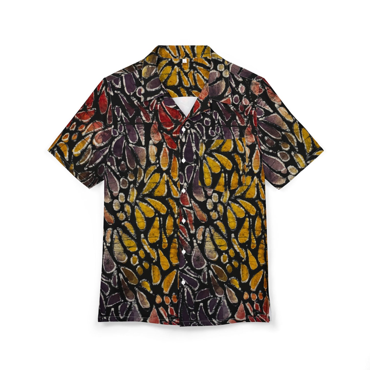 Custom Adire - OBA Unisex Hawaiian Button-Down Shirt (AOP)