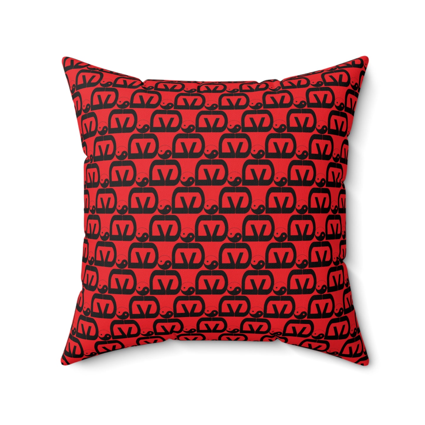 Brick-Red Spun Polyester Square Pillow