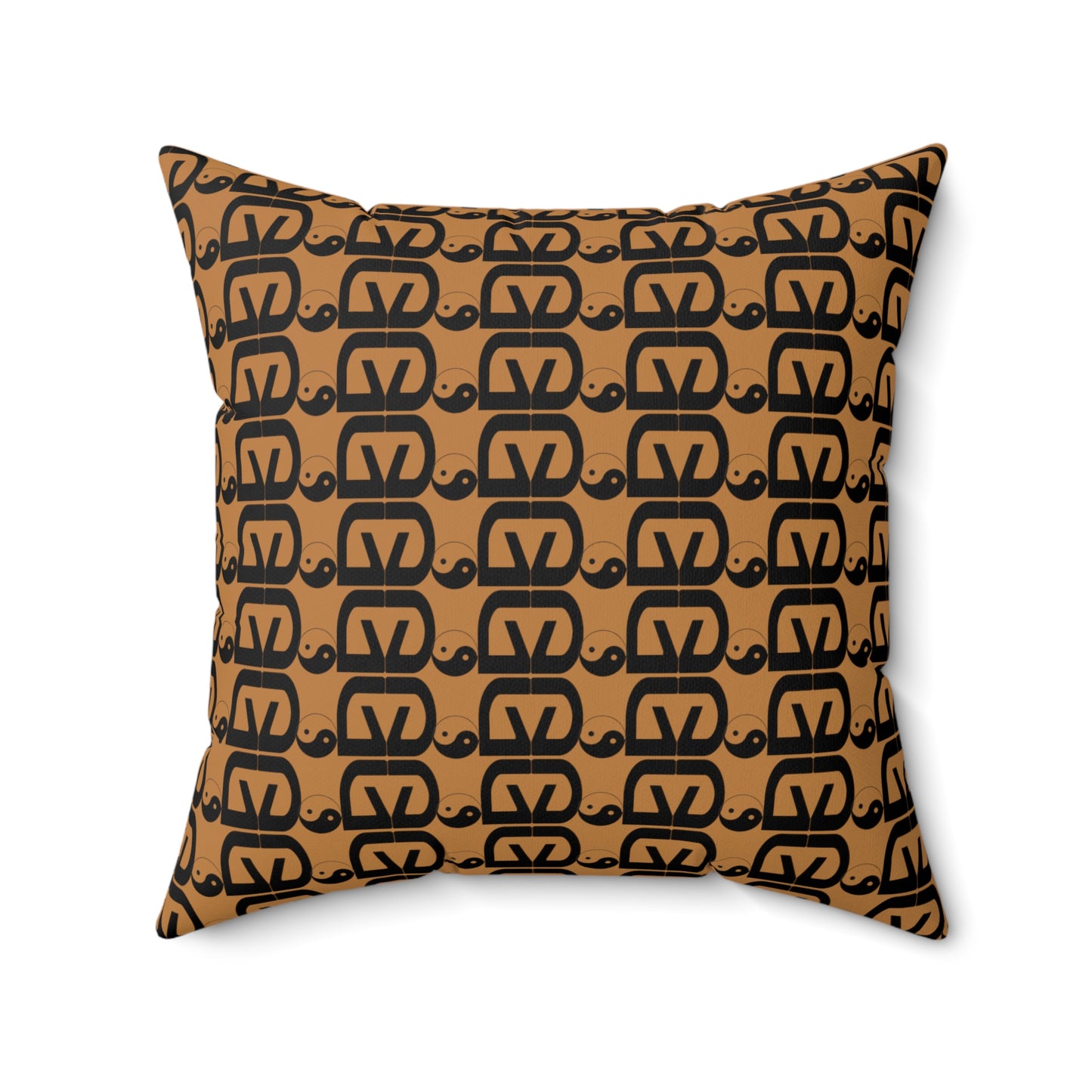 Brick-Light Brown Spun Polyester Square Pillow