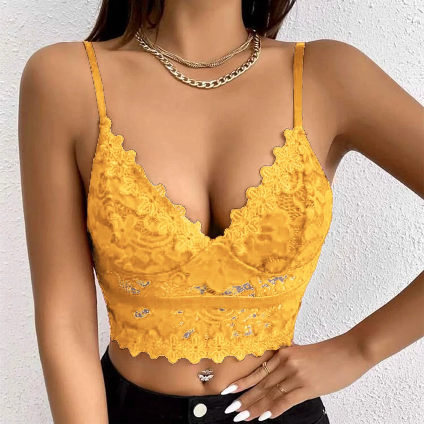 New Women Lace Bras Top Comfortable Bralette Solid Color Sexy Underwear Vest Female Hollow Out Wireless Lingerie Seamless Bra