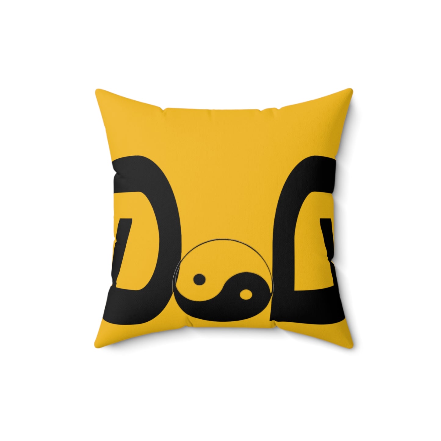 Yellow Spun Polyester Square Pillow