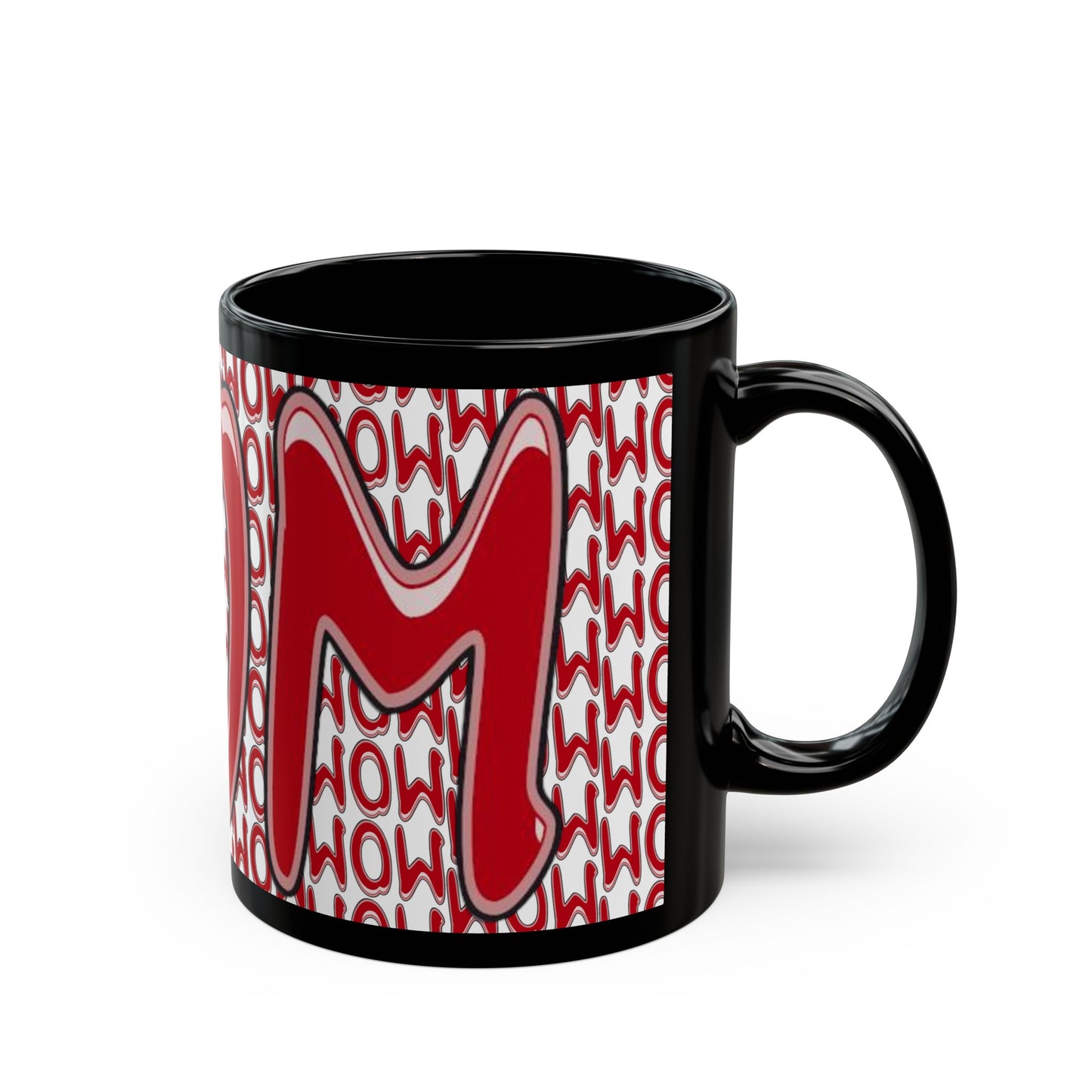 Wow Mom 3D Red on White Mug (11oz, 15oz)