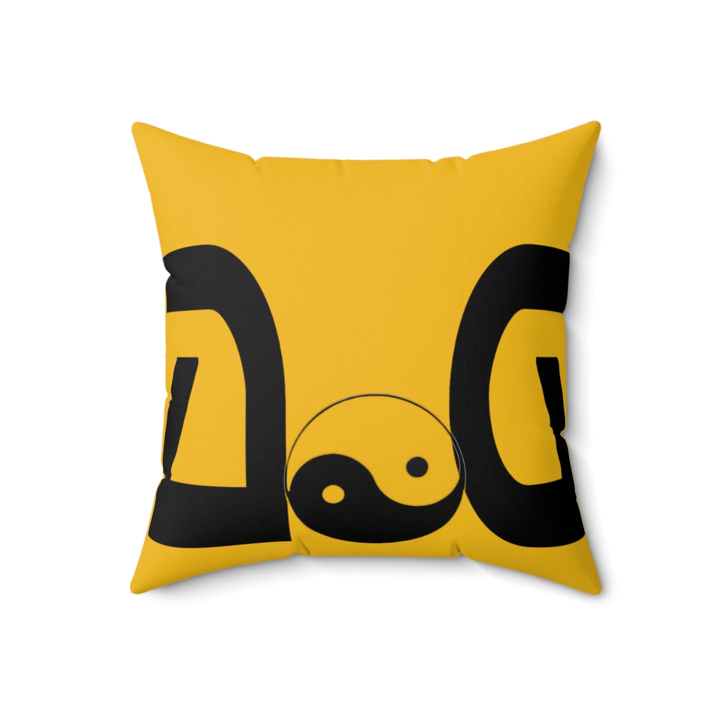 Yellow Spun Polyester Square Pillow