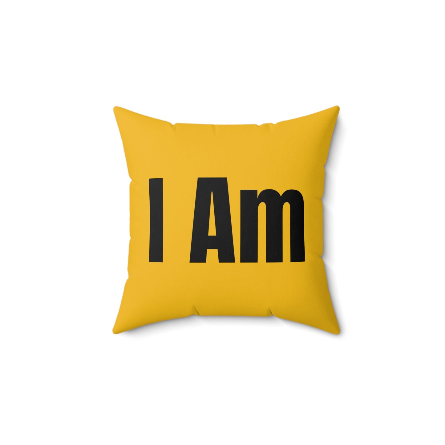 “I Can I Am” Black Yellow Spun Polyester Square Pillow