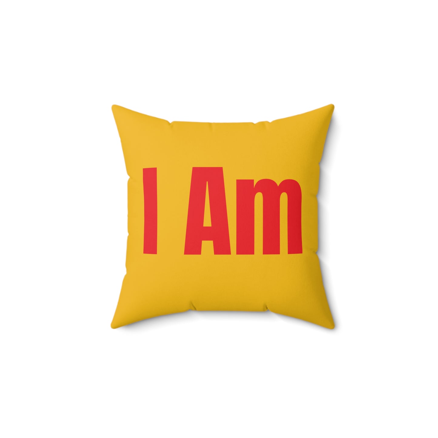 Copy of “I Can I Am” Yellow Spun Polyester Square Pillow