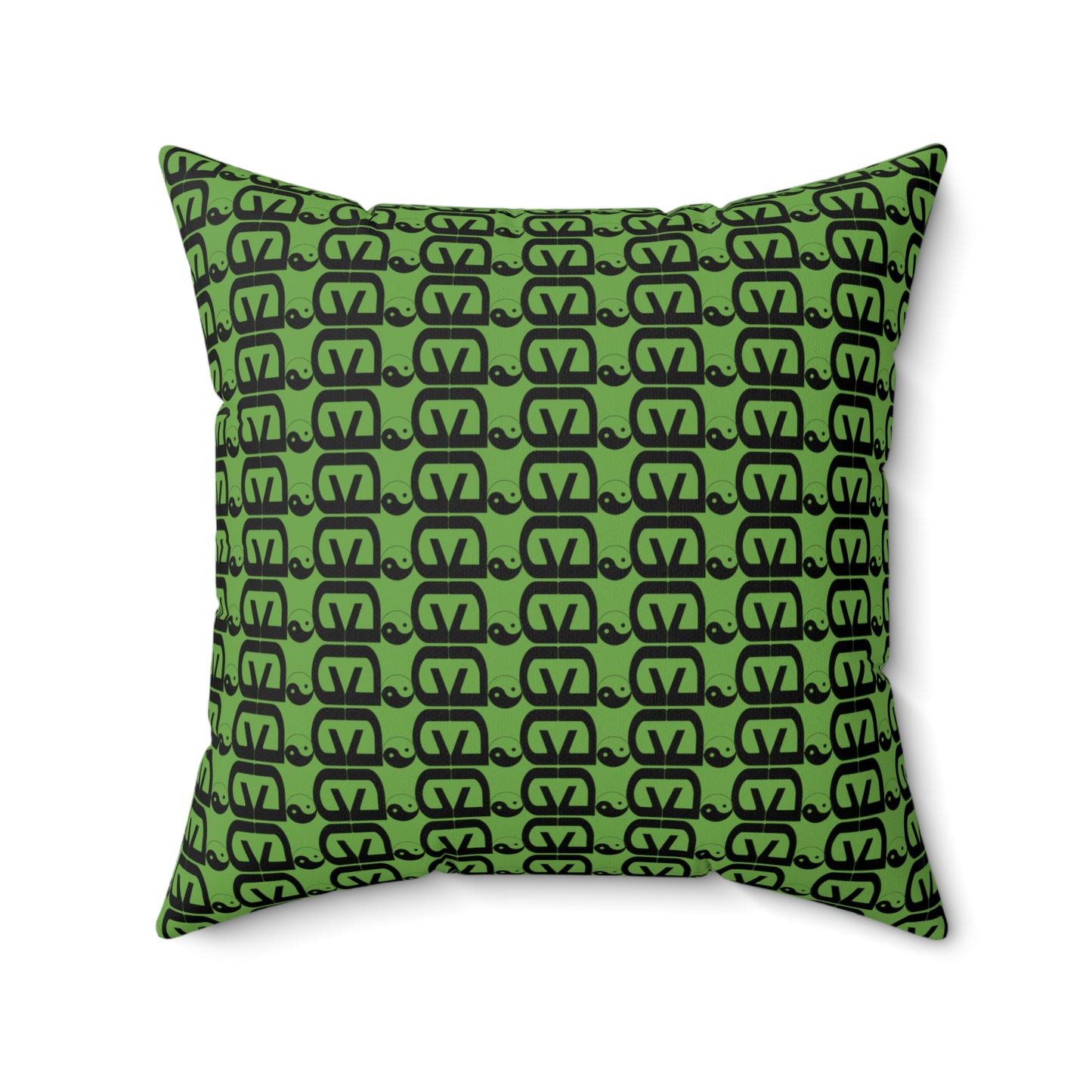 Brick-Green Spun Polyester Square Pillow