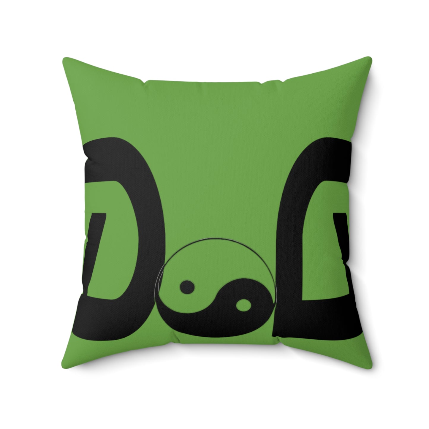 Green Spun Polyester Square Pillow