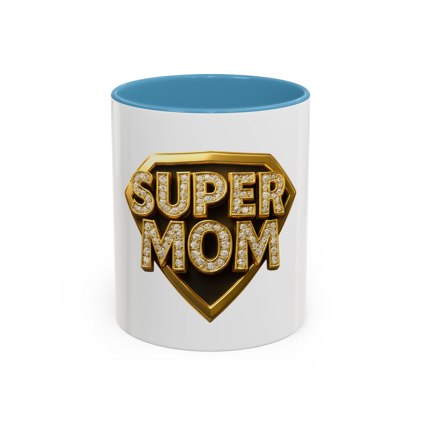 SUPER MOM - Accent Coffee Mug (11, 15oz)