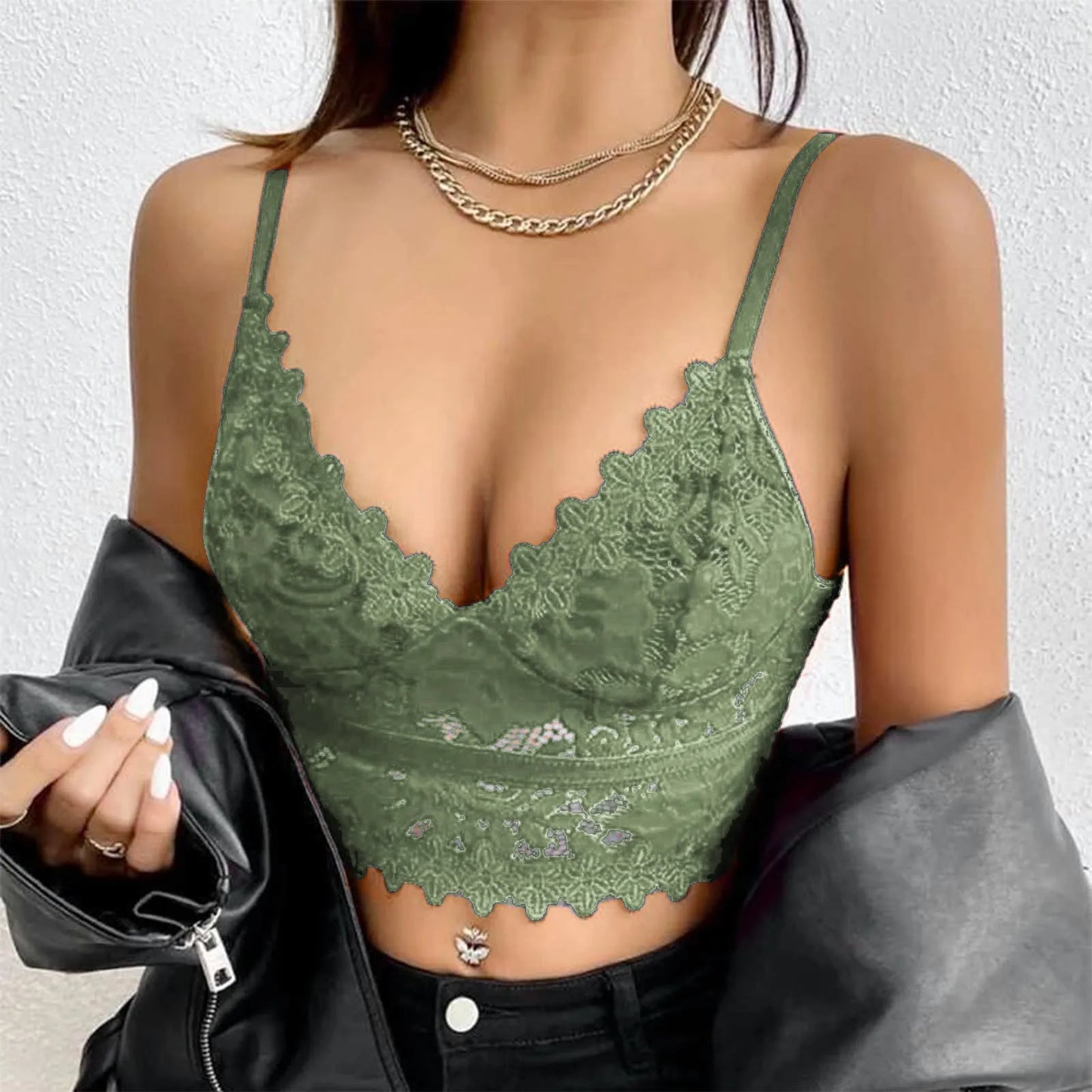 New Women Lace Bras Top Comfortable Bralette Solid Color Sexy Underwear Vest Female Hollow Out Wireless Lingerie Seamless Bra
