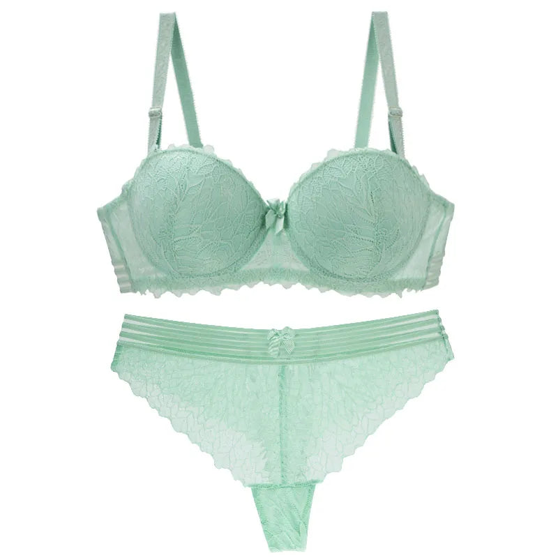 2023 New Sexy Lace Bras Set For Women Push Up Underwear Black Green Pink Red White Yellow ABCDE Plus Size Lingerie