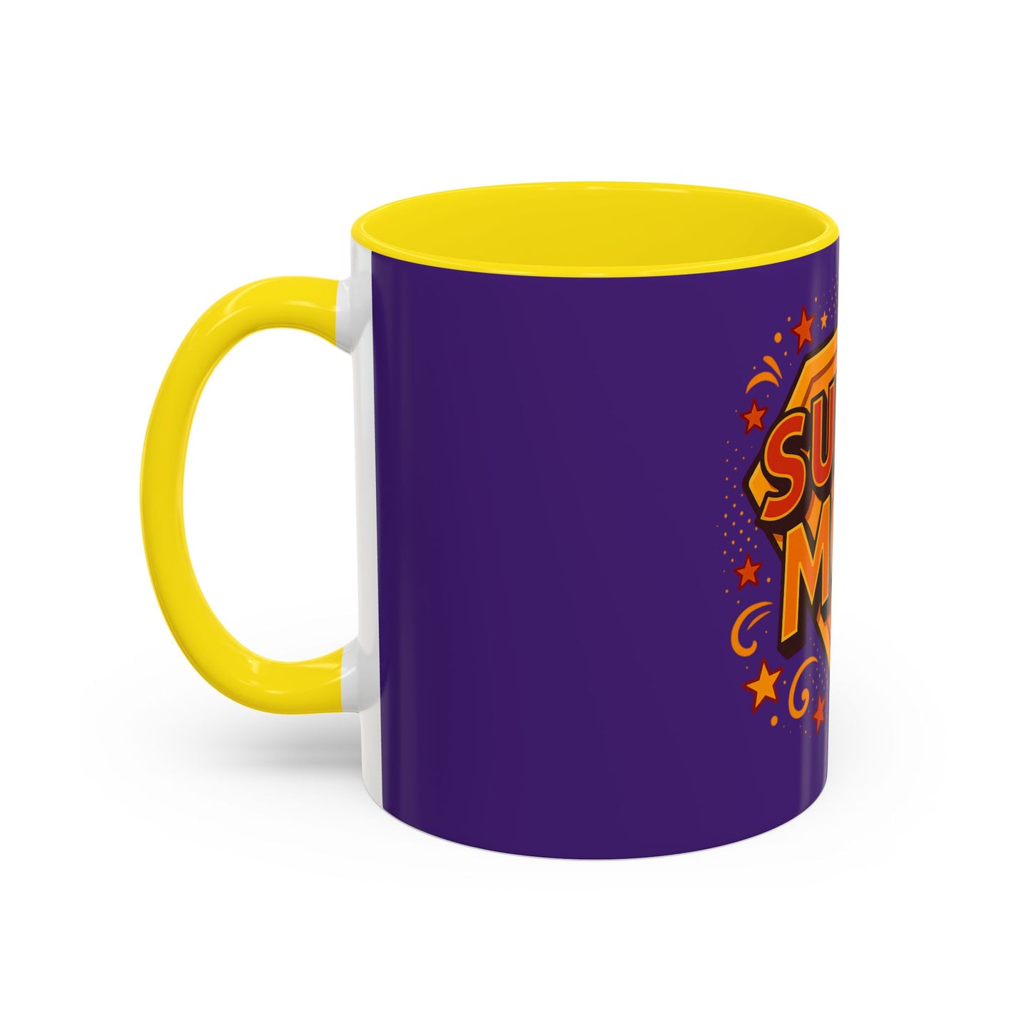 SUPER MOM - Accent Coffee Mug (11, 15oz)