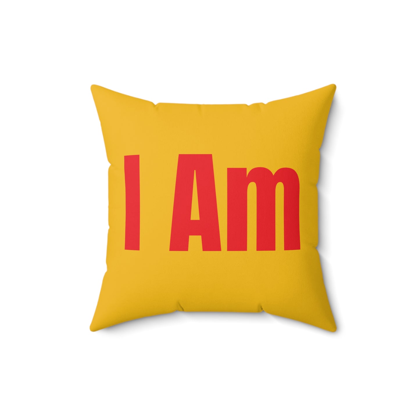 Copy of “I Can I Am” Yellow Spun Polyester Square Pillow