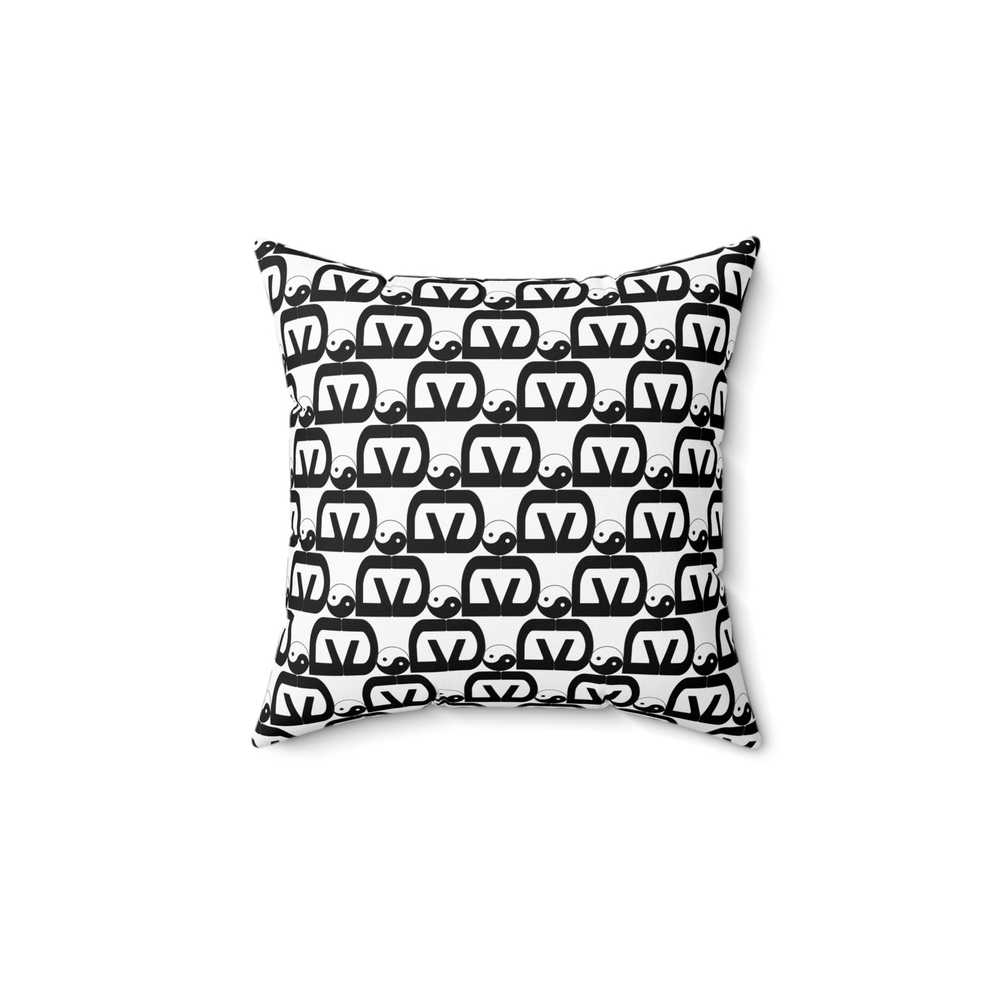 Brick-White Spun Polyester Square Pillow