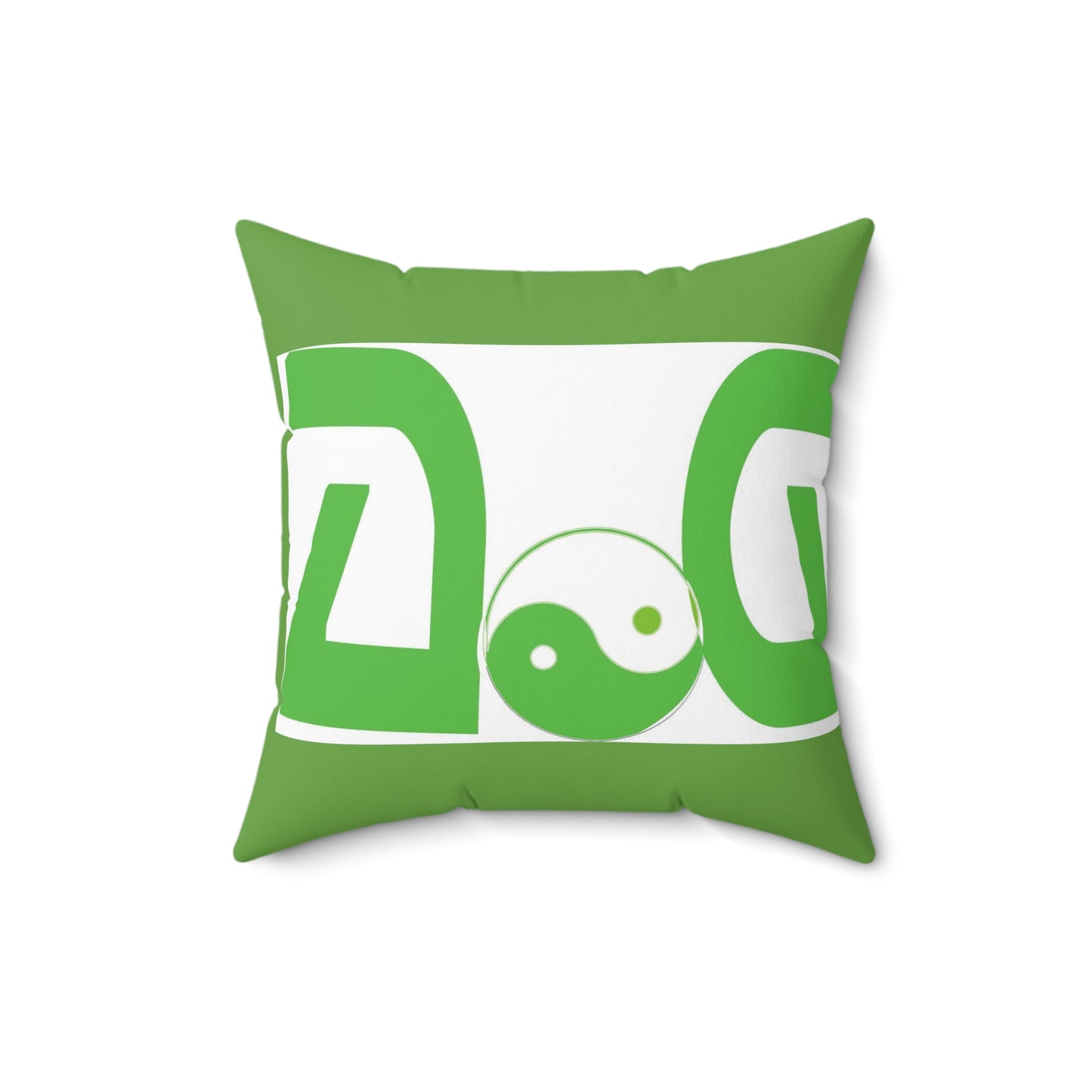 Green Spun Polyester Square Pillow