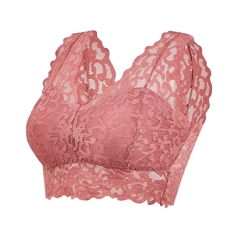 Sexy Lace Sleep Sports Underwear for Women Cozy Wire Free Seamless Vest Bras Girls Student Lingerie Padded Push Up Chest Wrap