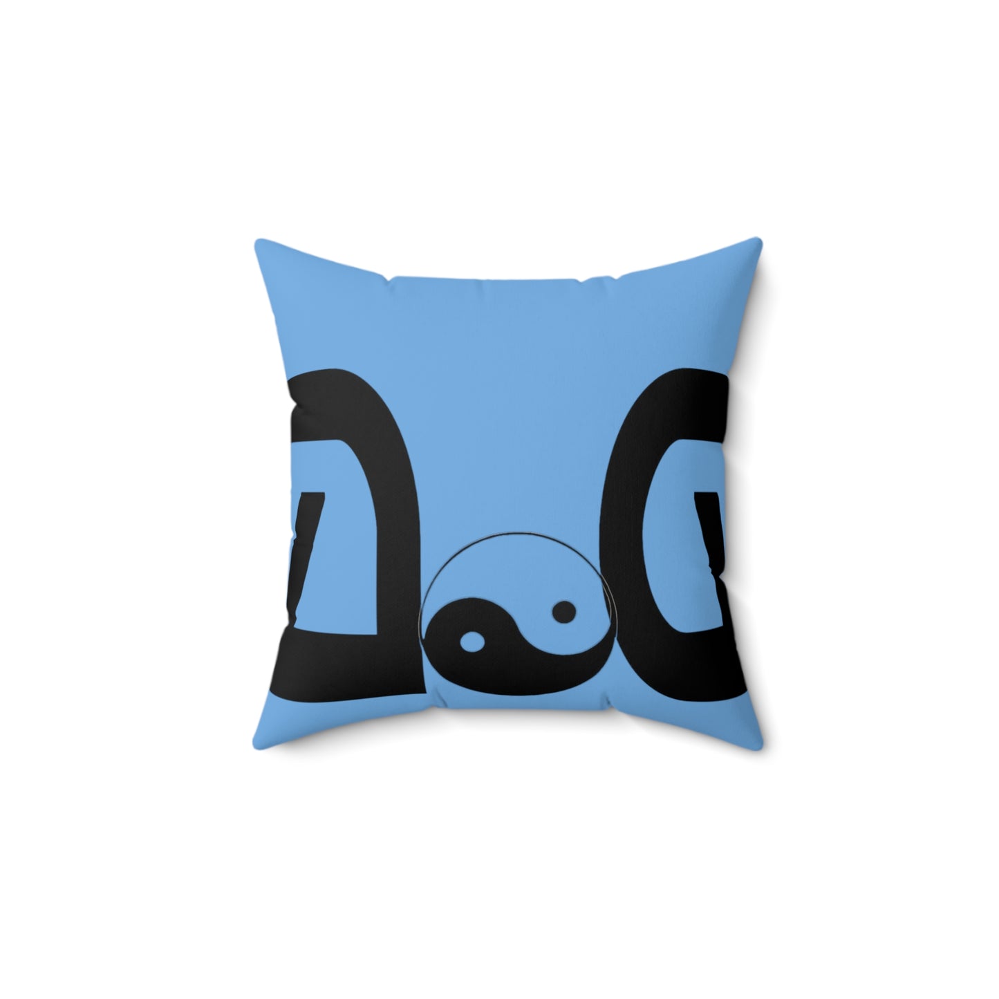 Light Blue Spun Polyester Square Pillow