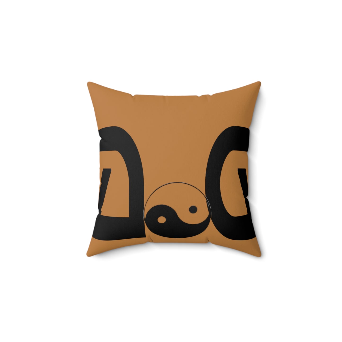 Light Brown Spun Polyester Square Pillow