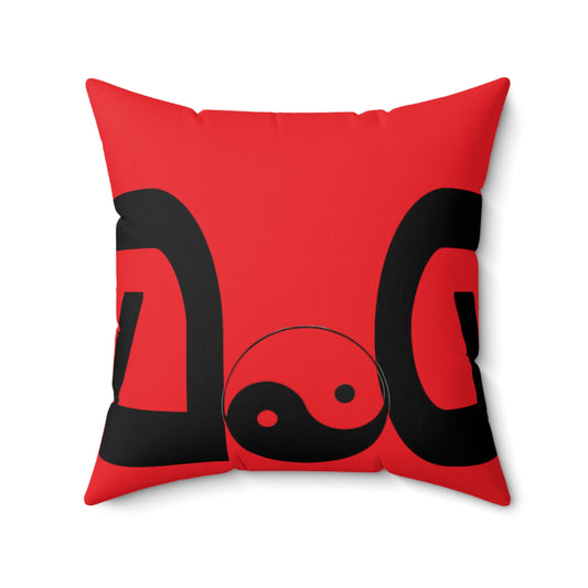 Red Spun Polyester Square Pillow