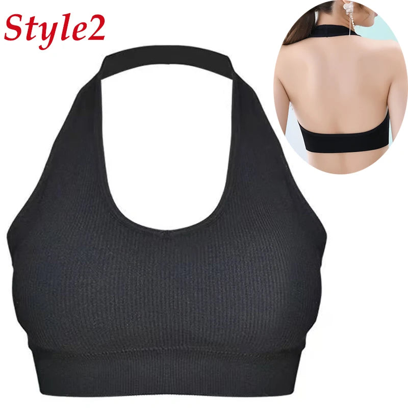 Women Sexy Cotton U Backless Bras For Low Back Push Underwear Thin Seamless Bralette Top Comfort Wireless Invisible Bra Lingerie