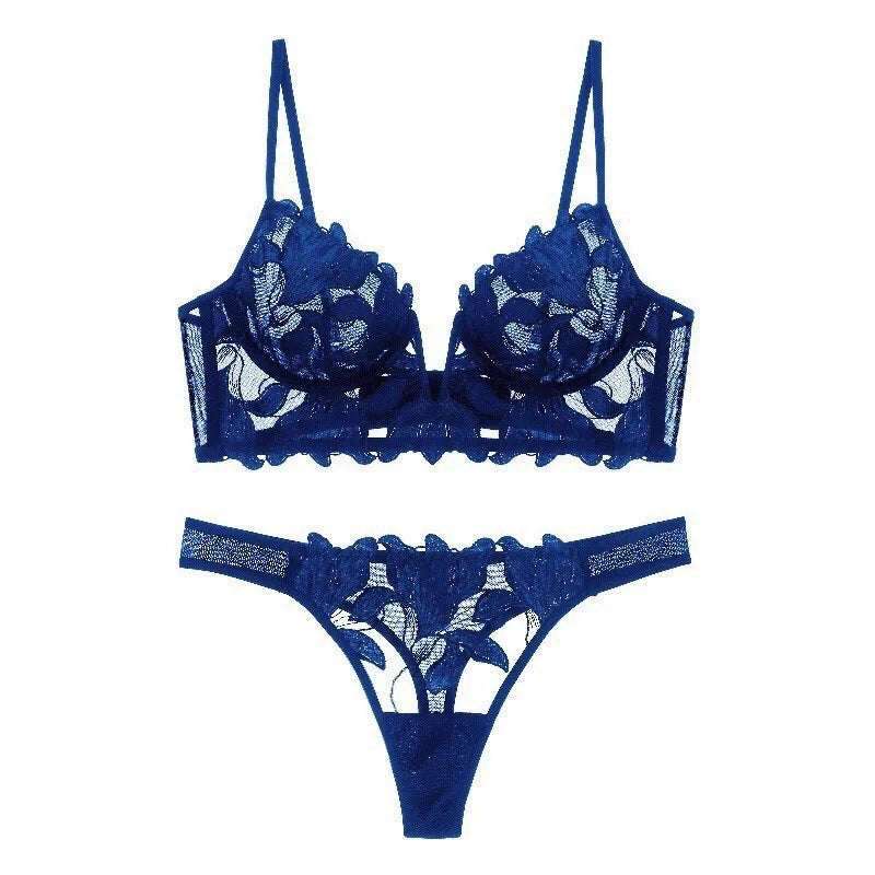 Women Lace Lingerie Set Elegant Sexy Bra Set See Through Underwear Ventilate Ladies Bra and Panty Set