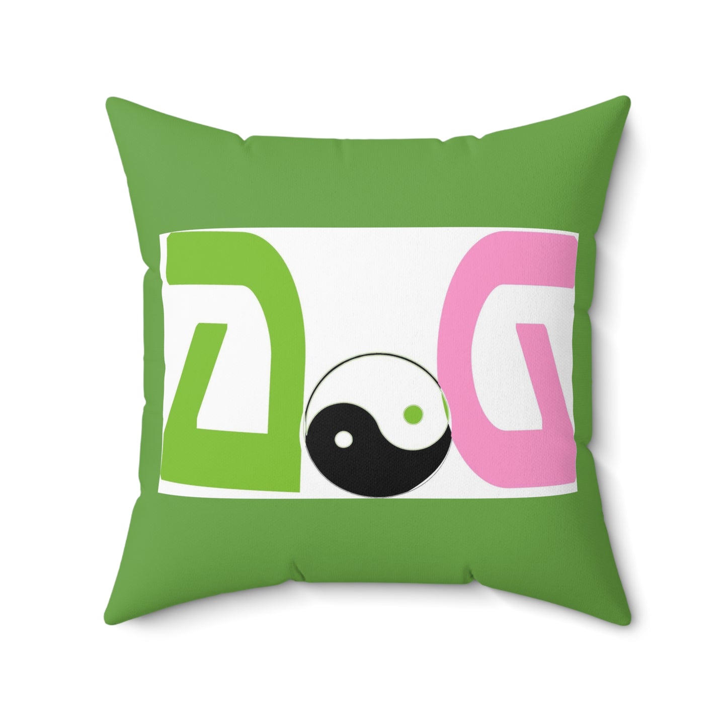 Green Spun Polyester Square Pillow