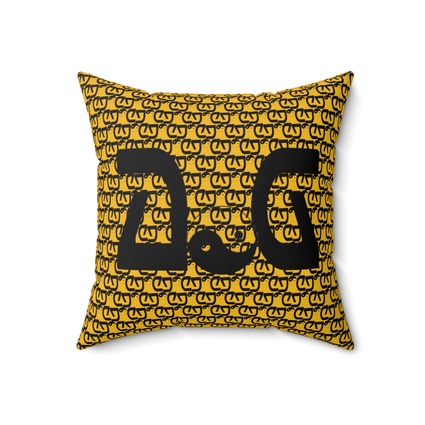 Brick-Yellow Spun Polyester Square Pillow