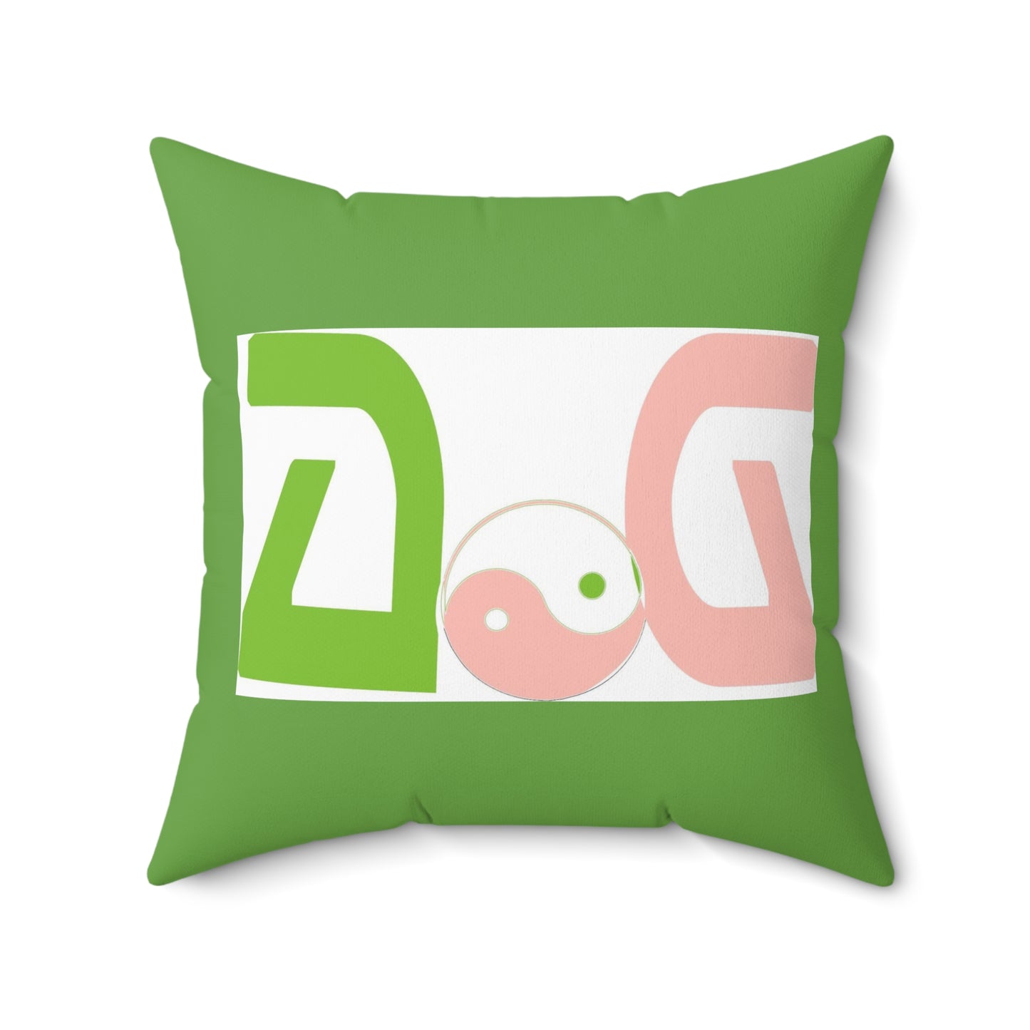 Green Spun Polyester Square Pillow