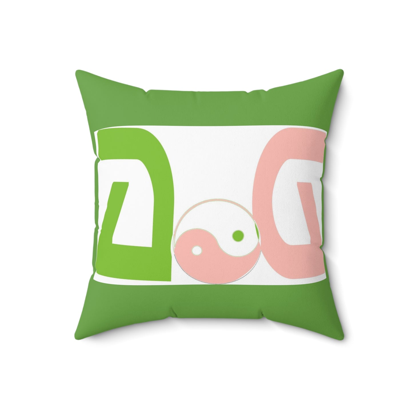 Green Spun Polyester Square Pillow