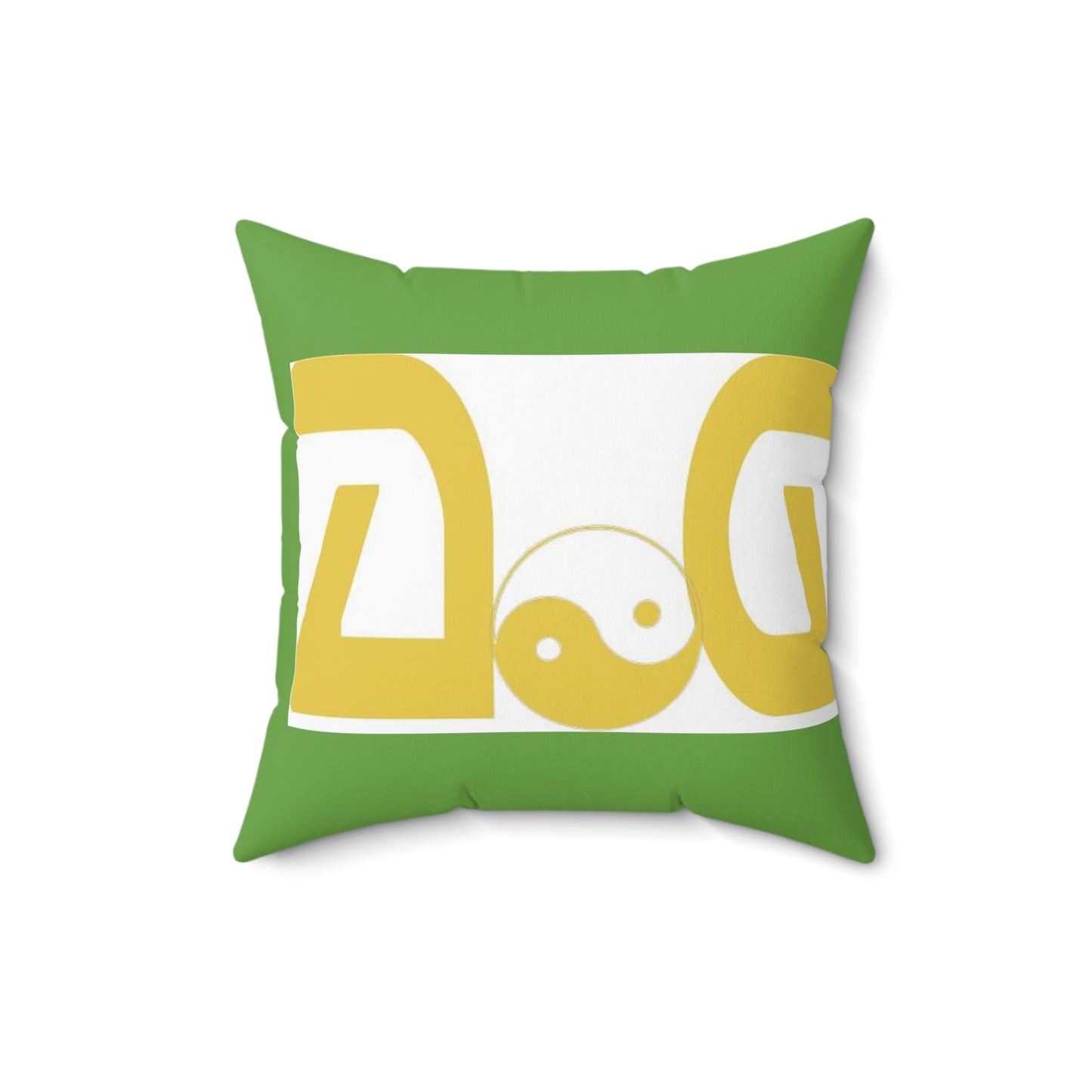 Goldenrod Green Spun Polyester Square Pillow