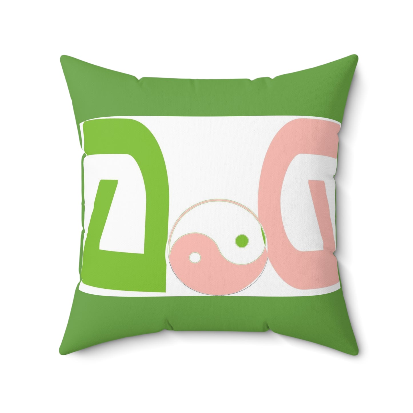 Green Spun Polyester Square Pillow