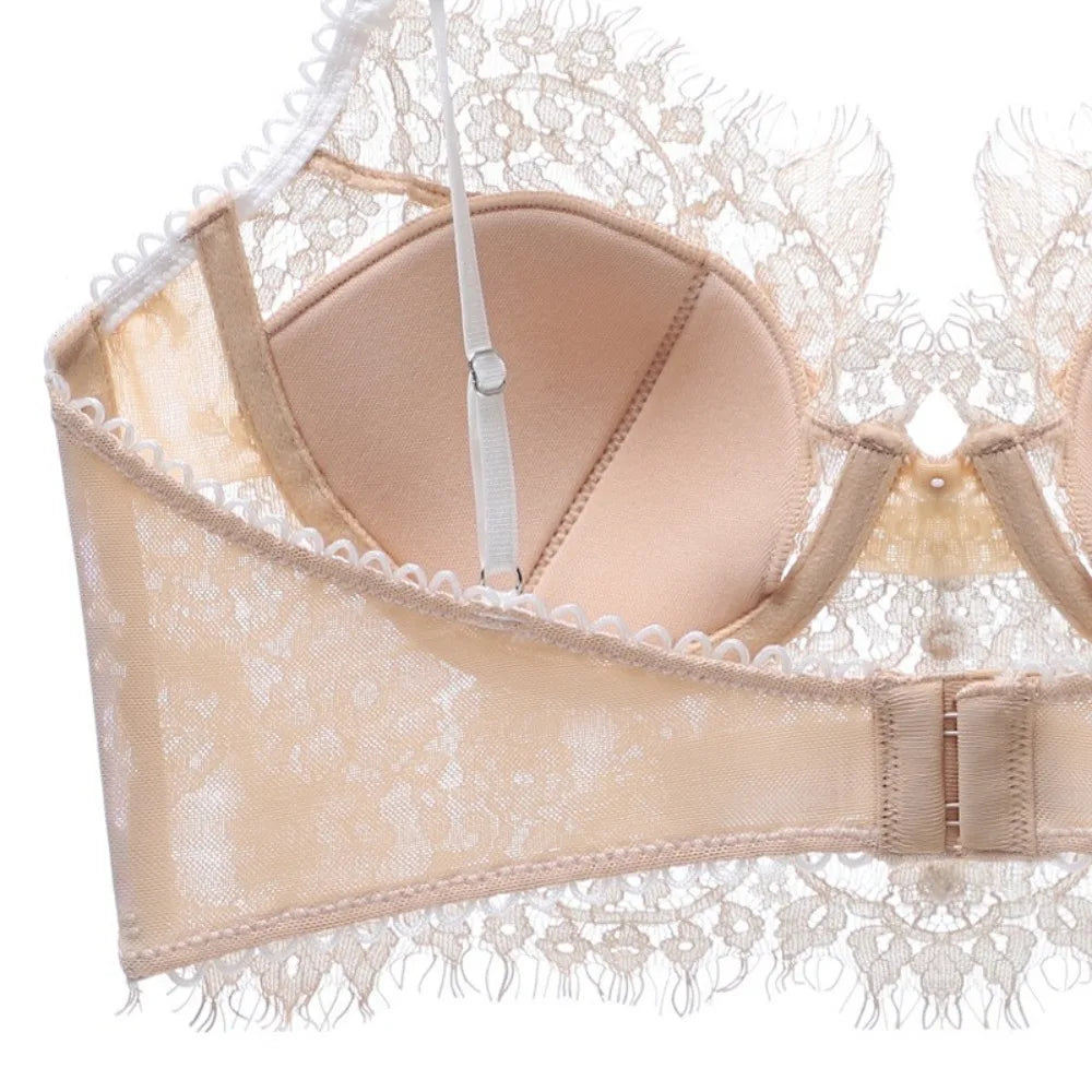Bra Breast Augmentation Charming Lace For Women Summer French Pure Desire Sexy Ultra-thin Lace Bra