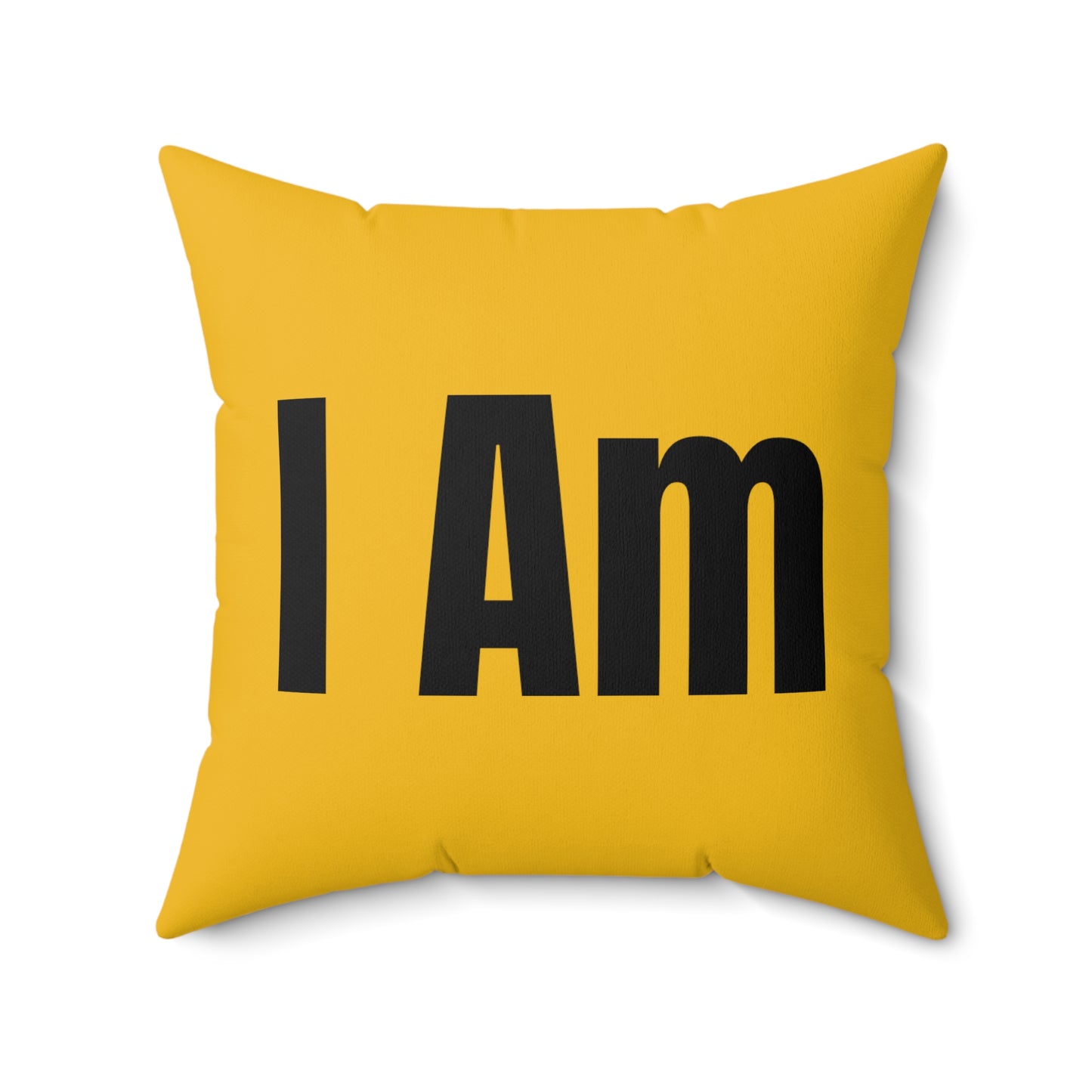 “I Can I Am” Black Yellow Spun Polyester Square Pillow