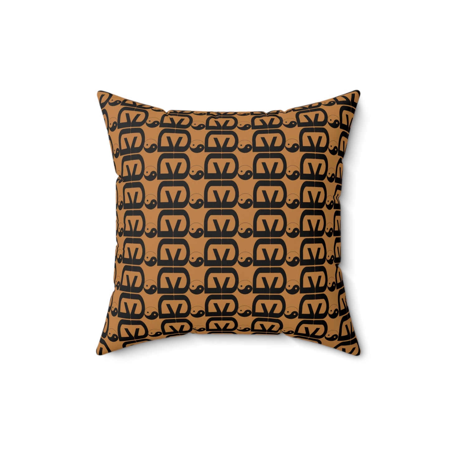 Brick-Light Brown Spun Polyester Square Pillow