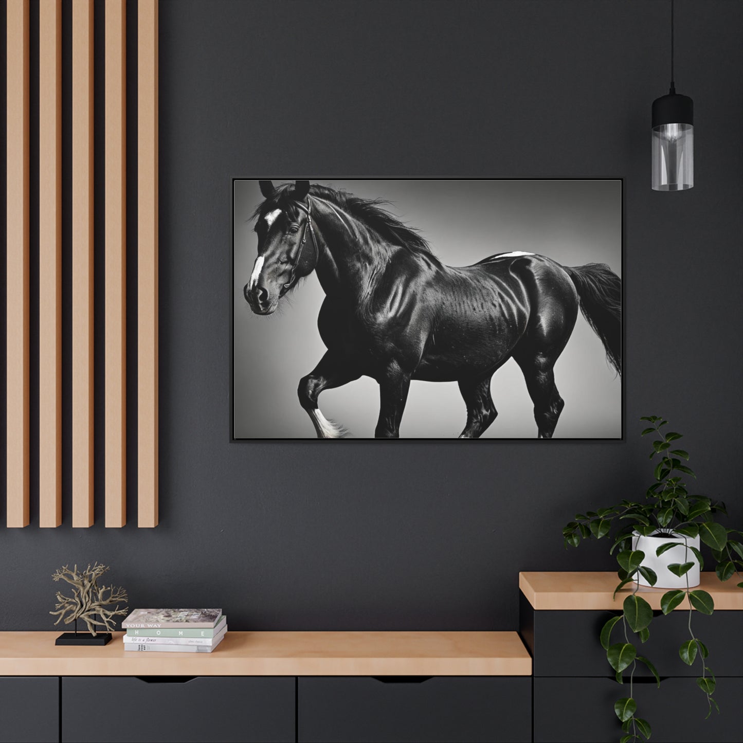 Black Stallion Gallery Canvas Wraps, Horizontal Frame